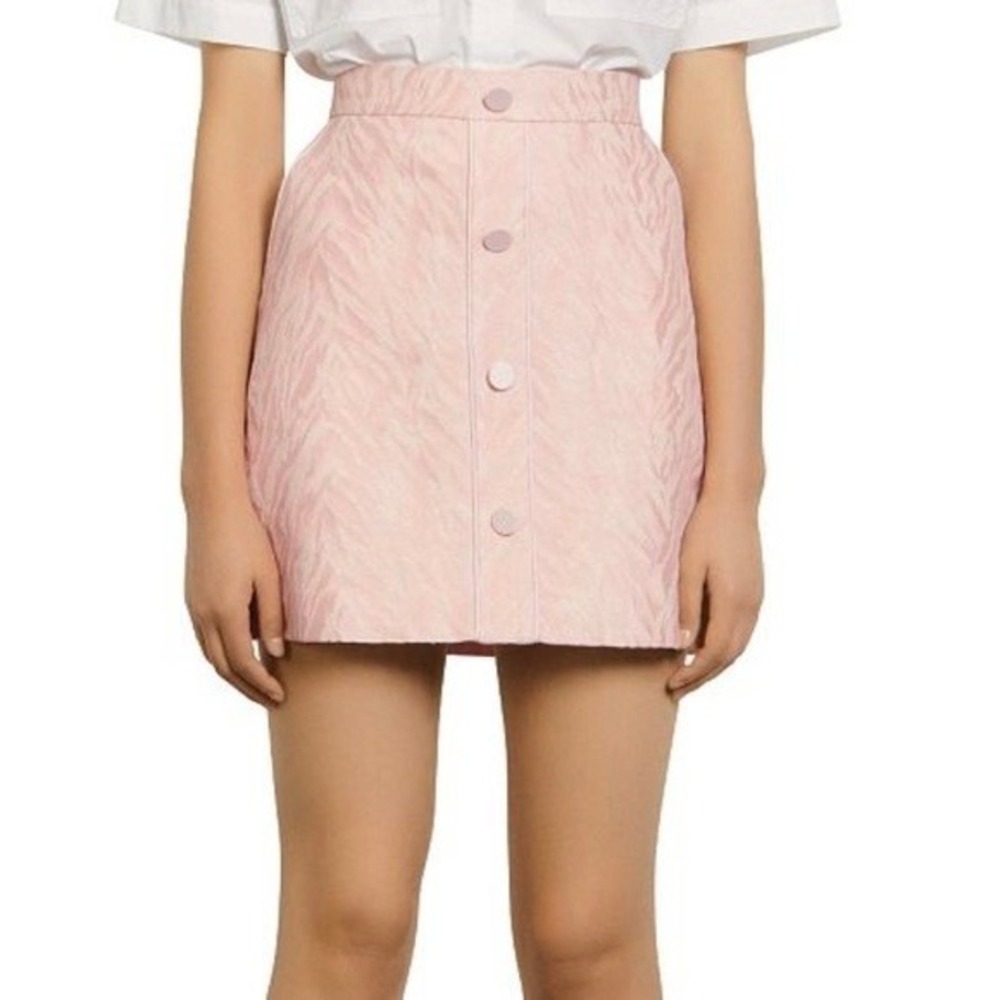 Sandro Paris‎ Pink Zebra Jacquard A-Line Mini Skirt - Size 4 / Large